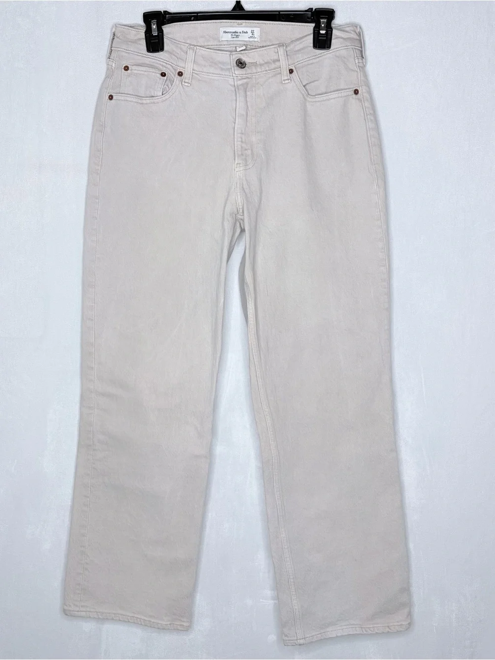 Abercrombie & Fitch Tan Curve Love Baggy Low Rise Jeans